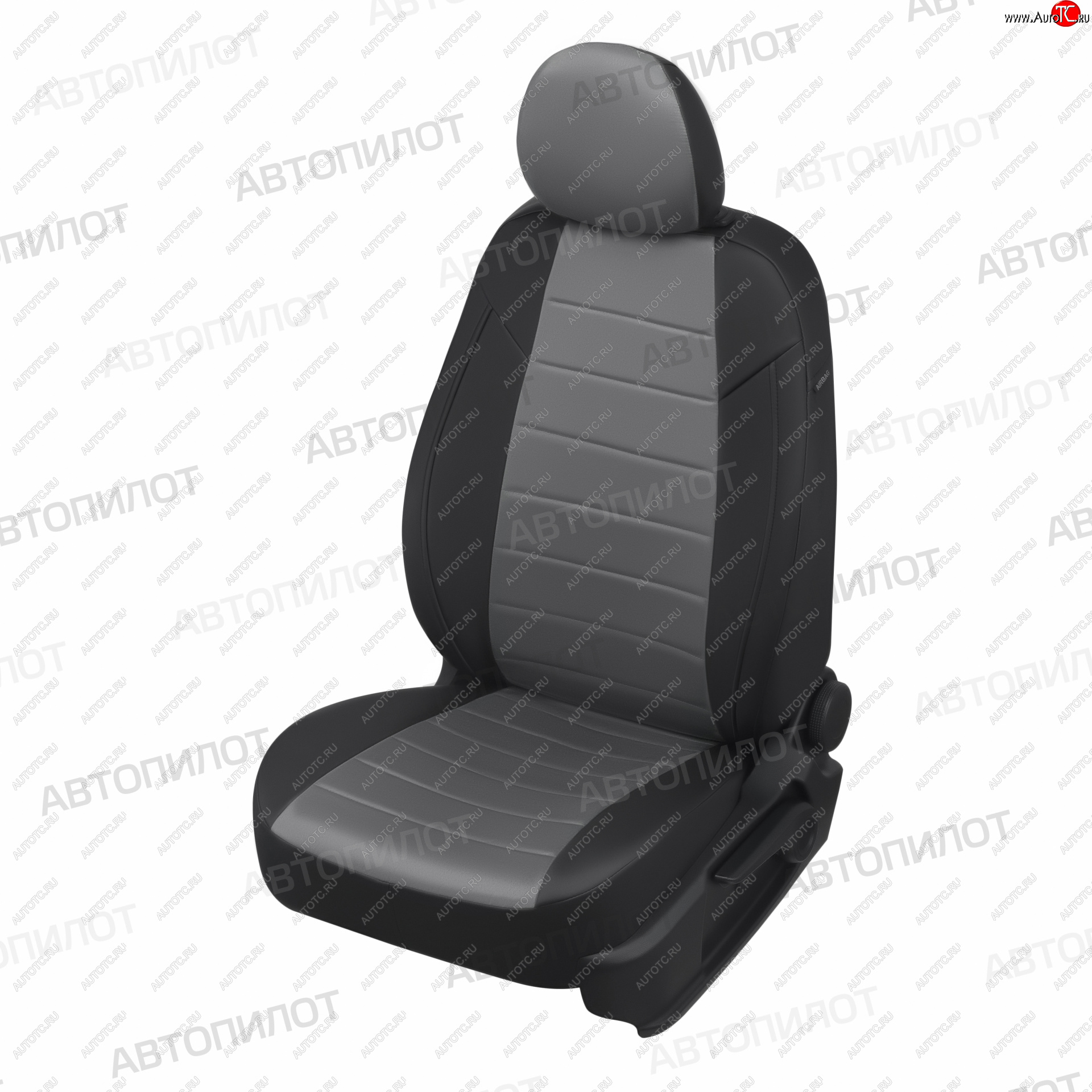 7 499 р. Чехлы сидений (экокожа/алькантара) Автопилот  Hyundai Santa Fe  3 DM (2012-2019) (черный/серый)