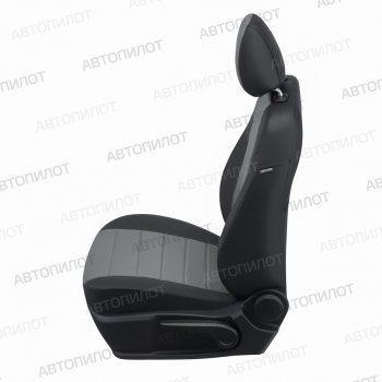 7 499 р. Чехлы сидений (экокожа/алькантара) Автопилот  Hyundai Santa Fe  3 DM (2012-2019) (черный/серый). Увеличить фотографию 2