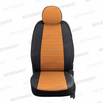13 449 р. Чехлы сидений (экокожа) Автопилот  Hyundai Sonata  DN8 (2019-2024) (черный/оранж). Увеличить фотографию 5
