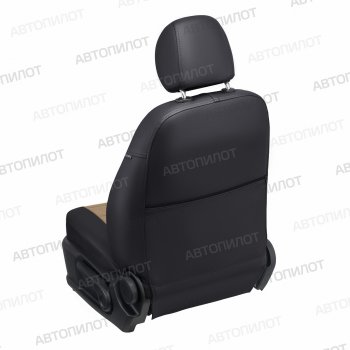 13 449 р. Чехлы сидений (экокожа) Автопилот  Hyundai Sonata  DN8 (2019-2024) (черный/темно-бежевый). Увеличить фотографию 2