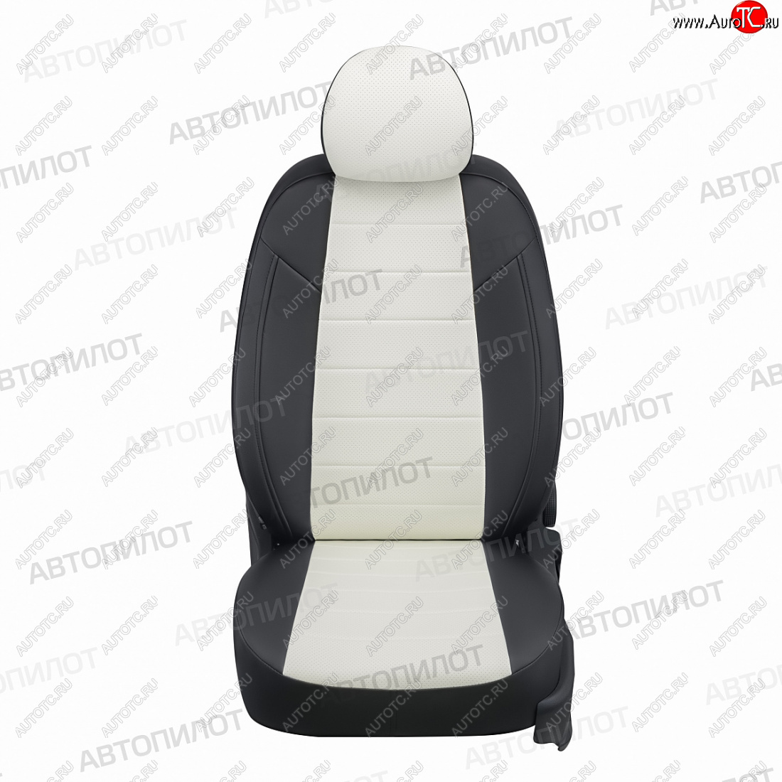 7 499 р. Чехлы сидений (экокожа) Автопилот  KIA Ceed  1 ED (2006-2012) (черный/белый)