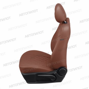 7 599 р. Чехлы сидений (экокожа, Classic) Автопилот Ромб  KIA Cerato  3 YD (2013-2019) (коричневый). Увеличить фотографию 2