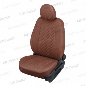 7 599 р. Чехлы сидений (экокожа, Classic) Автопилот Ромб  KIA Cerato  3 YD (2013-2019) (коричневый). Увеличить фотографию 1