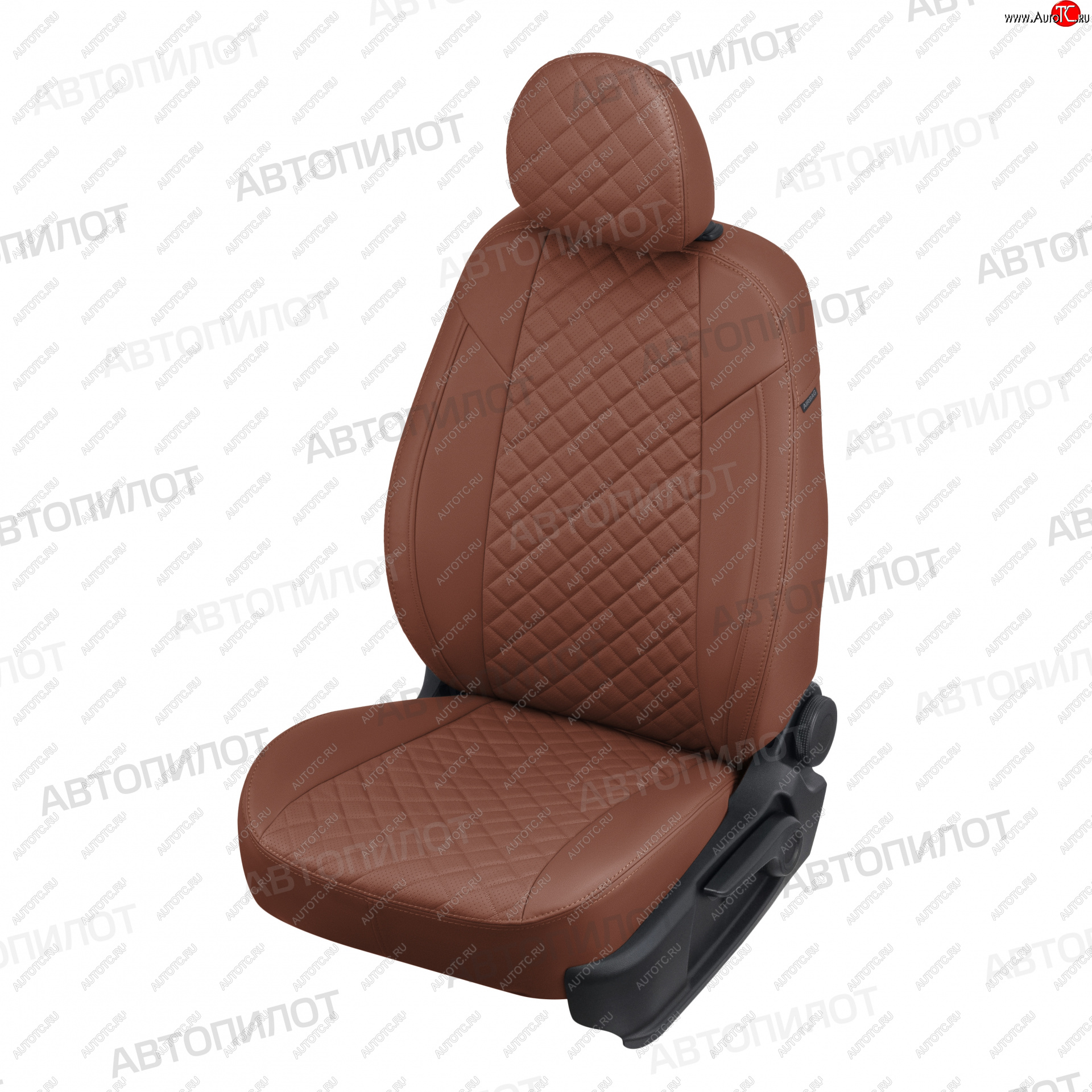 7 599 р. Чехлы сидений (экокожа, Classic) Автопилот Ромб  KIA Cerato  3 YD (2013-2019) (коричневый)