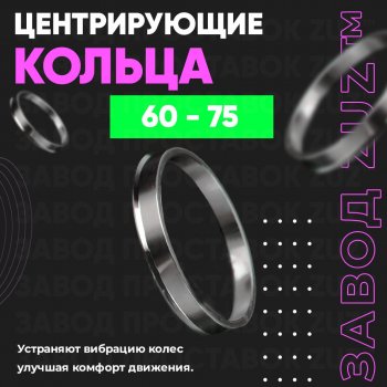 Алюминиевое центровочное кольцо (4 шт) ЗУЗ 60.0 x 75.0 