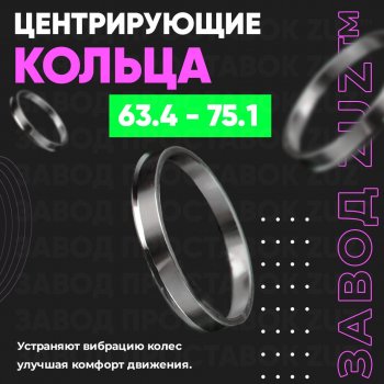 Алюминиевое центровочное кольцо (4 шт) ЗУЗ 63.4 x 75.1 Volvo XC60  рестайлинг (2013-2017) 