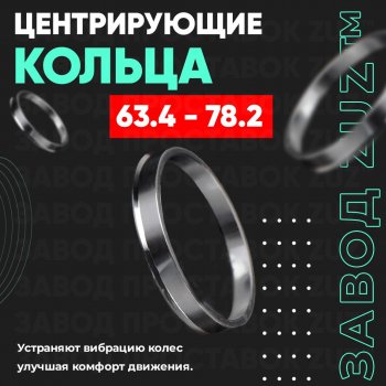 Алюминиевое центровочное кольцо (4 шт) ЗУЗ 63.4 x 78.2 Jaguar E-Pace (2017-2024) 