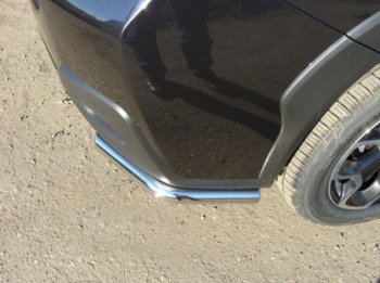 Защита заднего бампера (уголки длинные, d60,3 мм) TCC Subaru Forester SJ рестайлинг (2016-2019)