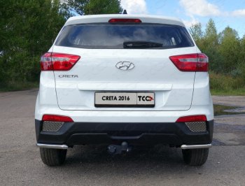 Защита заднего бампера (уголки, d42,4 мм) TCC Hyundai Creta GS дорестайлинг (2015-2019)