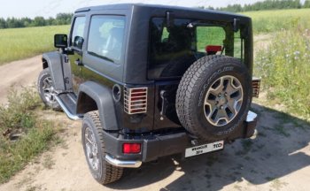 9 299 р. Защита заднего бампера (V-3.6, 3 двери, уголки, d60,3 мм) TCC  Jeep Wrangler  JK (2007-2018). Увеличить фотографию 1