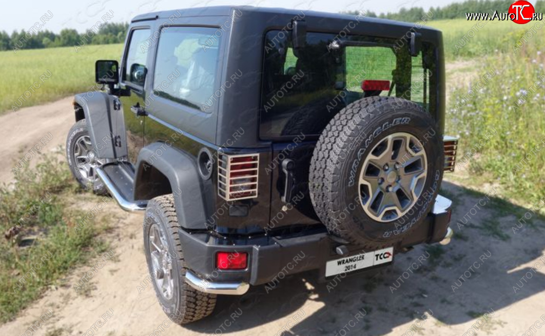 11 999 р. Защита заднего бампера (V-3.6, 3 двери, уголки, d60,3 мм) TCC  Jeep Wrangler  JK (2007-2018)