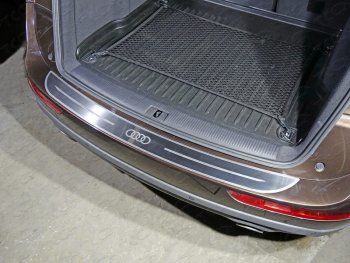7 249 р. Накладка на задний бампер, ТСС Тюнинг  Audi Q5  8R (2008-2017) (лист шлифованный логотип audi). Увеличить фотографию 1