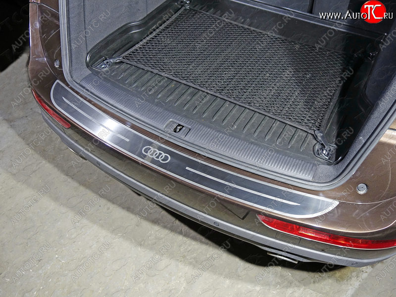 7 249 р. Накладка на задний бампер, ТСС Тюнинг  Audi Q5  8R (2008-2017) (лист шлифованный логотип audi)