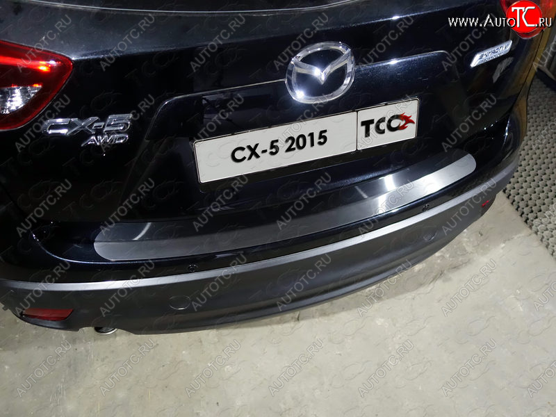 2 699 р. Накладка на задний бампер, ТСС Тюнинг  Mazda CX-5  KE (2015-2017) (лист шлифованный 1мм)
