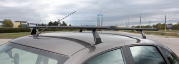 4 699 р. Багажники АЭРО с креплением в штатные места АПС  Лада Гранта ( 2190 седан,  2191 лифтбэк,  FL 2192 хэтчбек) (2011-2024) (Длина 1300 мм, цвет черный). Увеличить фотографию 2