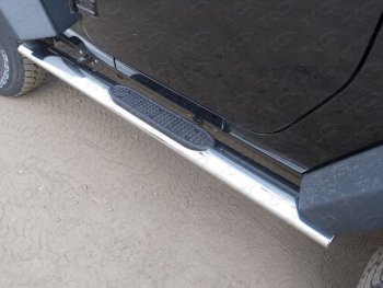 33 899 р. Пороги овальные с накладкой 120х60 мм ТСС Тюнинг Jeep Wrangler JK (2007-2018) (серые). Увеличить фотографию 1