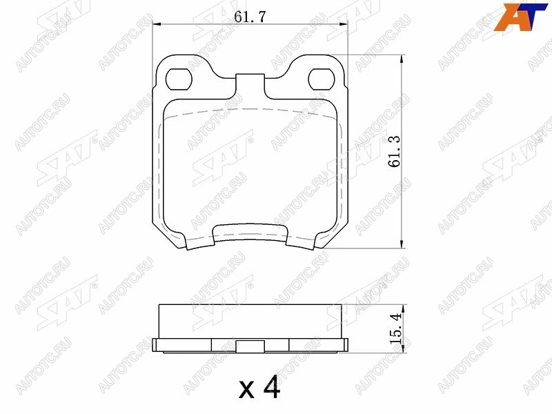 829 р. Колодки тормозные задние RH-LH SAT  Opel Omega ( A,  B) - Vectra  B