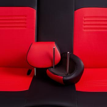 6 199 р. Комплект чехлов для сидений, (РЗСиС 60/40, без зад.подголов. Илана+Орегон), ТУРИН Lord Autofashion  Fiat Albea  170 (2002-2012) (черный, вставка красная, строчка красная). Увеличить фотографию 9