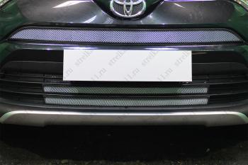 Защита радиатора (2 части низ) Стрелка11 PREMIUM  Toyota (Тойота) RAV4 (рав)  XA40 (2015-2019) XA40 5 дв. рестайлинг  (хром)