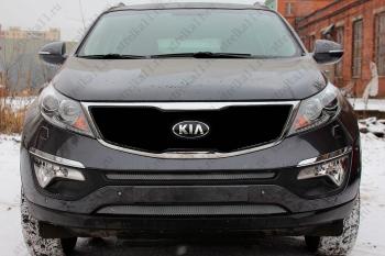 629 р. Зимняя заглушка решетки радиатора (верх) Стрелка11  KIA Sportage  3 SL (2014-2016) рестайлинг. Увеличить фотографию 1