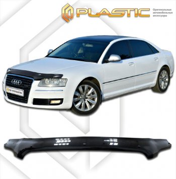 1 989 р. Дефлектор капота CA-Plastic  Audi A8  D3 (2005-2009) (classic черный, без надписи). Увеличить фотографию 1