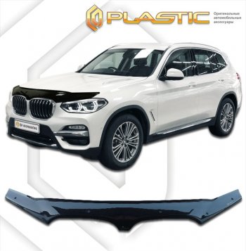 1 899 р. Дефлектор капота CA-Plastic BMW X3 G01 дорестайлинг (2017-2021) (classic черный, без надписи). Увеличить фотографию 1