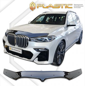 2 059 р. Дефлектор капота CA-Plastic  BMW X7  G07 (2018-2024) (classic черный, без надписи). Увеличить фотографию 1
