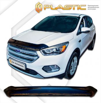 2 199 р. Дефлектор капота CA-Plastic  Ford Escape  3 (2016-2019) (classic черный, без надписи). Увеличить фотографию 1