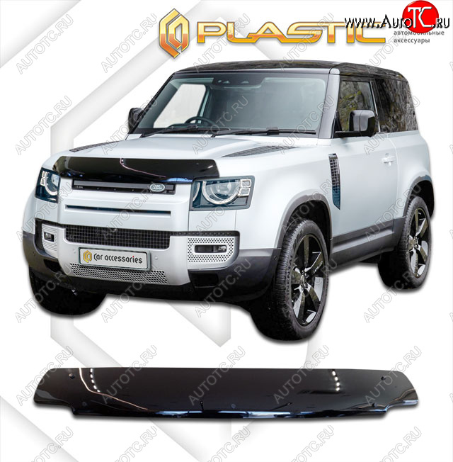 1 899 р. Дефлектор капота CA-Plastic  Land Rover Defender 90  L663 (2019-2022) (classic черный, без надписи)