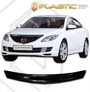 1 589 р. Дефлектор капота (седан) CA-Plastic  Mazda Atenza (2007-2012) (Classic черный). Увеличить фотографию 1