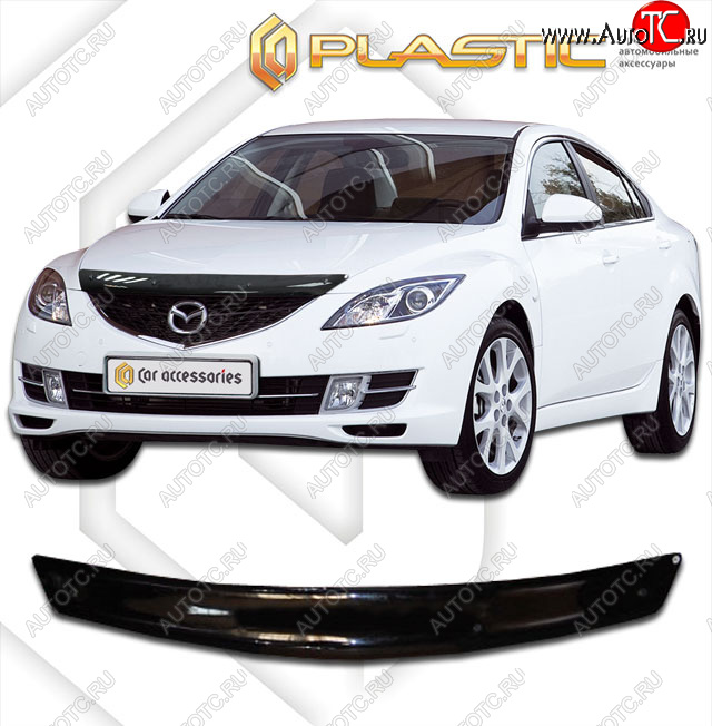 1 589 р. Дефлектор капота (седан) CA-Plastic  Mazda Atenza (2007-2012) (Classic черный)