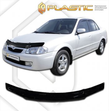 2 079 р. Дефлектор капота CA-Plastic  Mazda Familia  седан (1996-1999) (classic черный, без надписи). Увеличить фотографию 1