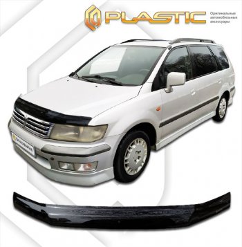 2 079 р. Дефлектор капота CA-Plastic  Mitsubishi Space Wagon  N94W (1998-2005) (classic черный, без надписи). Увеличить фотографию 1