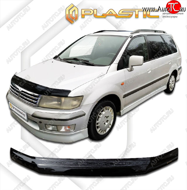 2 079 р. Дефлектор капота CA-Plastic  Mitsubishi Space Wagon  N94W (1998-2005) (classic черный, без надписи)