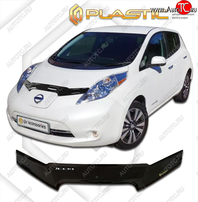 1 989 р. Дефлектор капота CA-Plastic  Nissan Leaf  1 (ZE0) (2009-2017) (classic черный, без надписи)