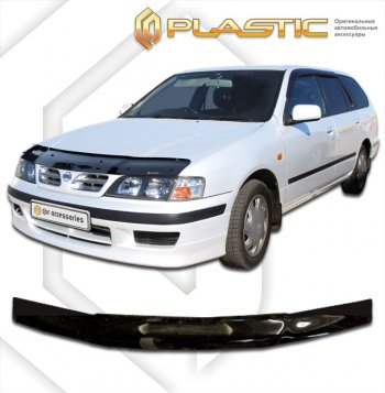 1 989 р. Дефлектор капота CA-Plastic  Nissan Primera  P11 (1997-2000) (classic черный, без надписи). Увеличить фотографию 1