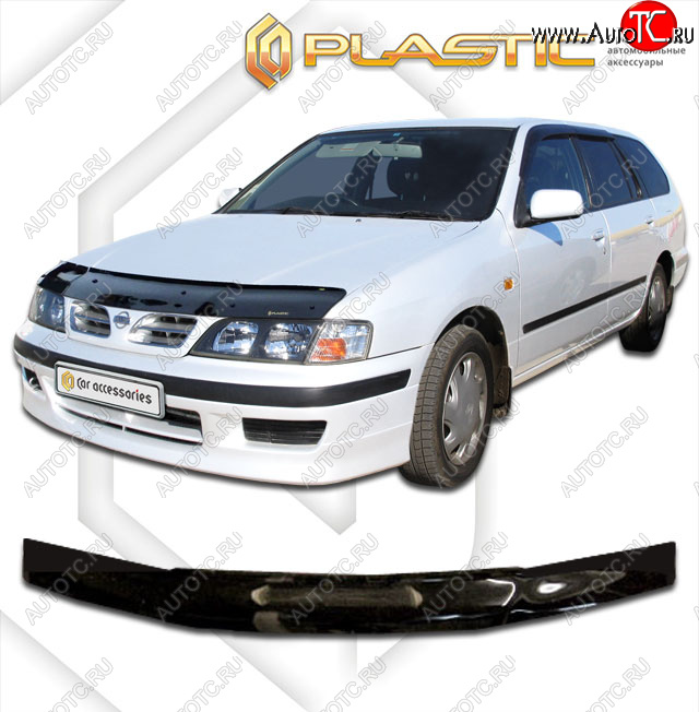1 989 р. Дефлектор капота CA-Plastic  Nissan Primera  P11 (1997-2000) (classic черный, без надписи)