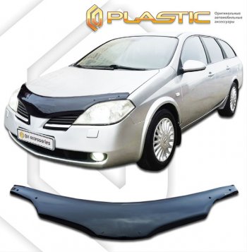2 499 р. Дефлектор капота (РФ) CA-Plastic  Nissan Primera  3 универсал (2002-2008) (classic черный, без надписи). Увеличить фотографию 1