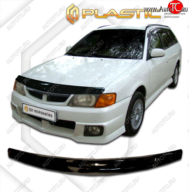 1 759 р. Дефлектор капота CA-Plastic Nissan Wingroad 2 Y11 дорестайлинг универсал (1999-2001) (classic черный, без надписи)