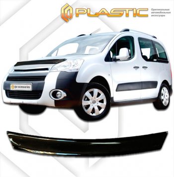 1 899 р. Дефлектор капота CA-Plastic  Peugeot Partner  Tepee (2008-2018) (classic черный, без надписи). Увеличить фотографию 1