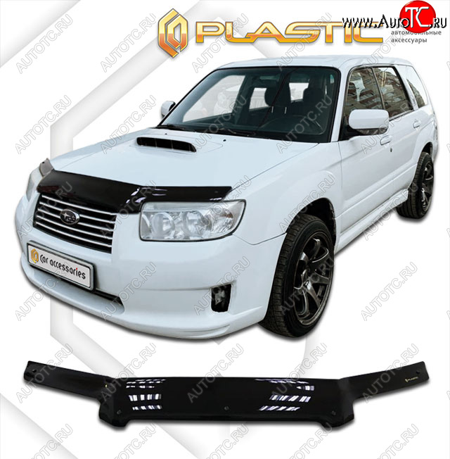 2 099 р. Дефлектор капота CA-Plastic  Subaru Forester  SG (2005-2008) (classic черный, без надписи)