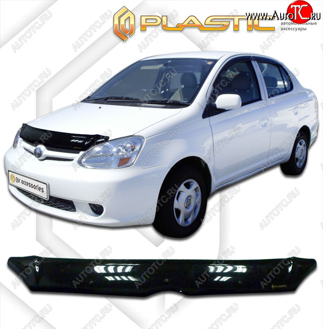 1 989 р. Дефлектор капота CA-Plastic  Toyota Echo  XP10 (2002-2006) (classic черный, без надписи)