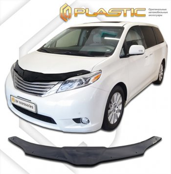 2 349 р. Дефлектор капота CA-Plastic  Toyota Sienna  XL30 (2010-2017) (classic черный, без надписи). Увеличить фотографию 1