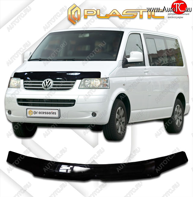 2 169 р. Дефлектор капота CA-Plastic  Volkswagen Multivan  T5 (2003-2009) (classic черный, без надписи)