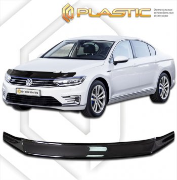 1 839 р. Дефлектор капота CA-Plastic Volkswagen Passat B8 седан дорестайлинг (2015-2019) (classic черный, без надписи). Увеличить фотографию 1