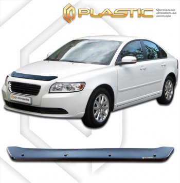 1 679 р. Дефлектор капота CA-Plastic Volvo S40 MS седан рестайлинг (2007-2012) (classic черный, без надписи). Увеличить фотографию 1