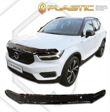 1 999 р. Дефлектор капота CA-Plastic  Volvo XC40 (2017-2022) (classic черный, без надписи). Увеличить фотографию 1