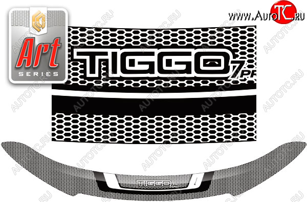 2 399 р. Дефлектор капота CA-Plastic  Chery Tiggo 7 PRO (2019-2024) (серия Art белая)