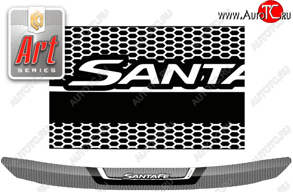 2 259 р. Дефлектор капота CA-Plastic  Hyundai Santa Fe  4 TM (2018-2024) (серия ART белая)