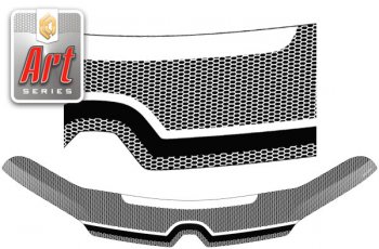 2 299 р. Дефлектор капот CA-Plastic  Renault Sandero Stepway  (B8) (2014-2022) (серия ART белая). Увеличить фотографию 1